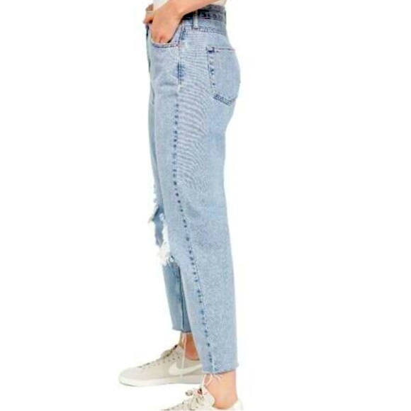 BDG Urban Outfitters Pax Ripped Womens High Waist Jeans 30 X32 Light Wash - Picture 9 of 9